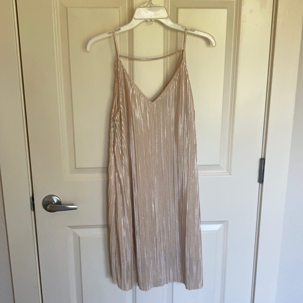 Cream shimmery mini dress